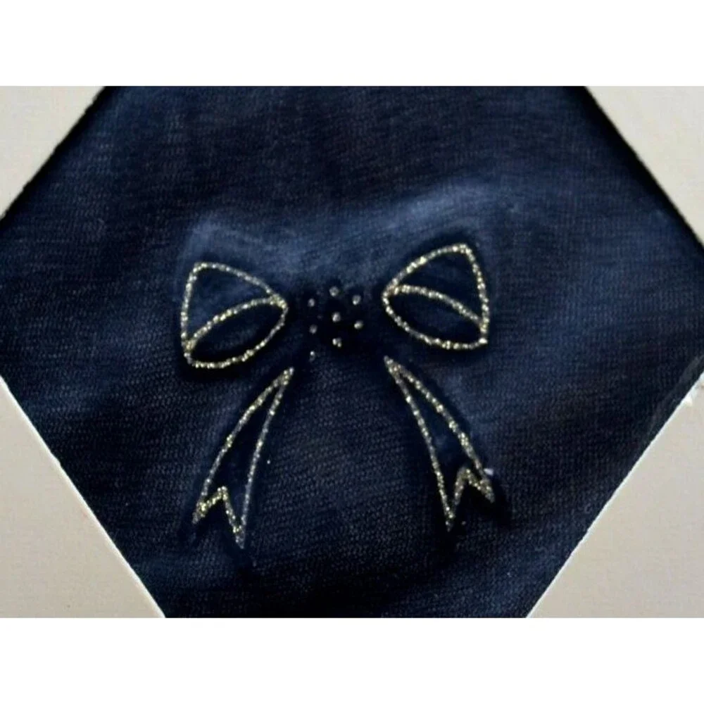 NORDSTROM Occasions Ultra Sheer Control Pantyhose Black Large Glitter Bow Ankles